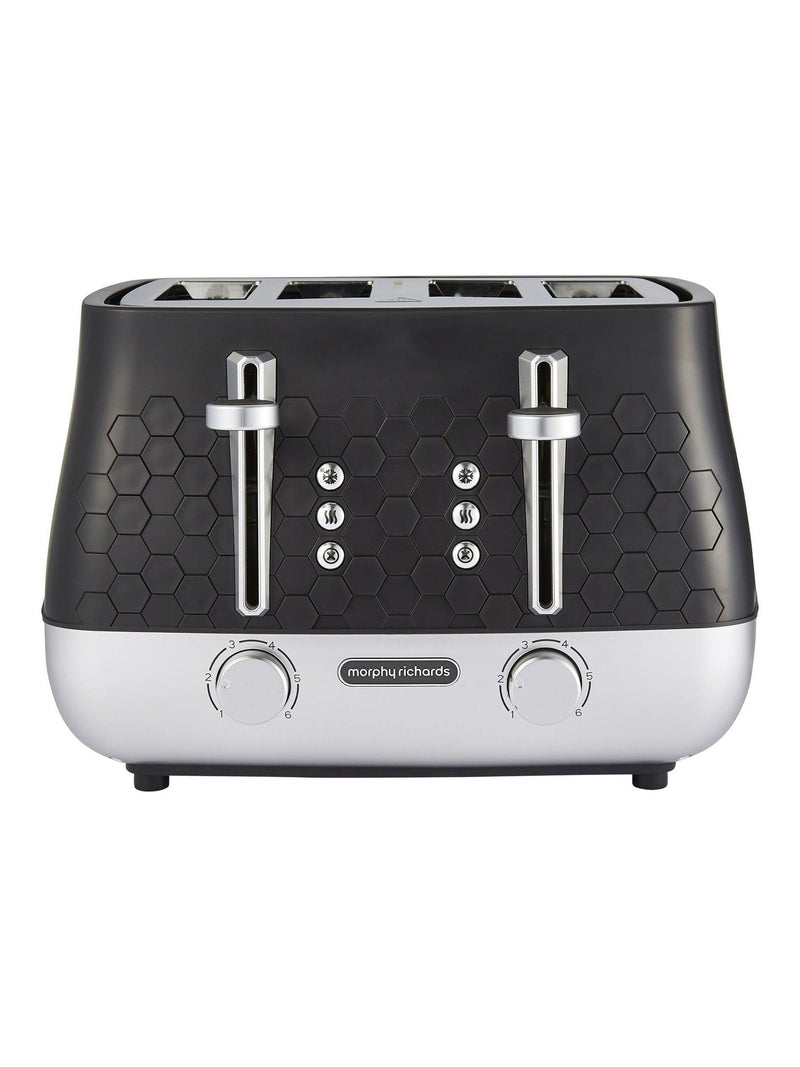 Morphy Richards Black Cassini 4-slice toaster, imported from the UK