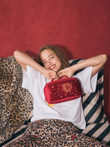 Next Rockett St George Red Velvet Embellished Fold Out Wash Bag- Buy online at McGrocer