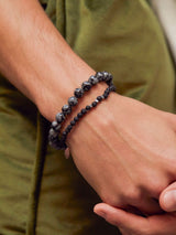 Next Bartlett Silver Tone Obsidian Beaded Bracelet- Buy online at McGrocer