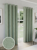 Enhanced Living Green Austin Blackout Thermal Linen Look Pair of Eyelet Curtains