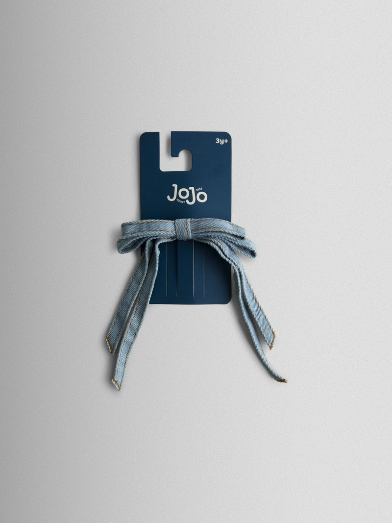JoJo Maman Bébé blue denim bow hair clip, UK version