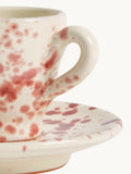 Hot Pottery cranberry splatter espresso set of 4 (British brand)