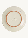 Hot Pottery burnt orange splatter 12-piece dinner set, imported from the UK