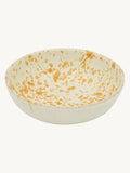 Hot Pottery burnt orange splatter 12-piece dinner set, imported from the UK