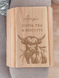 PMC Highland cow wooden sofa tray 25cm, imported from the UK
