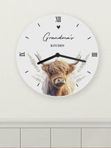 Next PMC Personalised Highland Cow Wooden Wall Clock 25cm x 25cm x 4cm- Buy online at McGrocer
