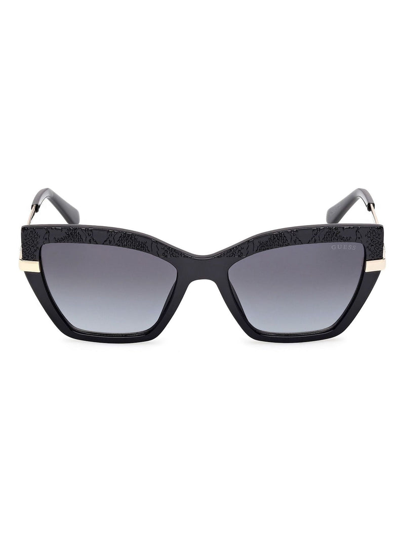 Guess black rectangular sunglasses with snake print, UK version