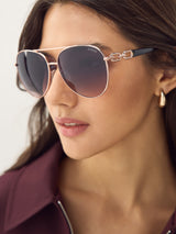 Next Guess Gold Metal Pilot Sunglasses- Buy online at McGrocer