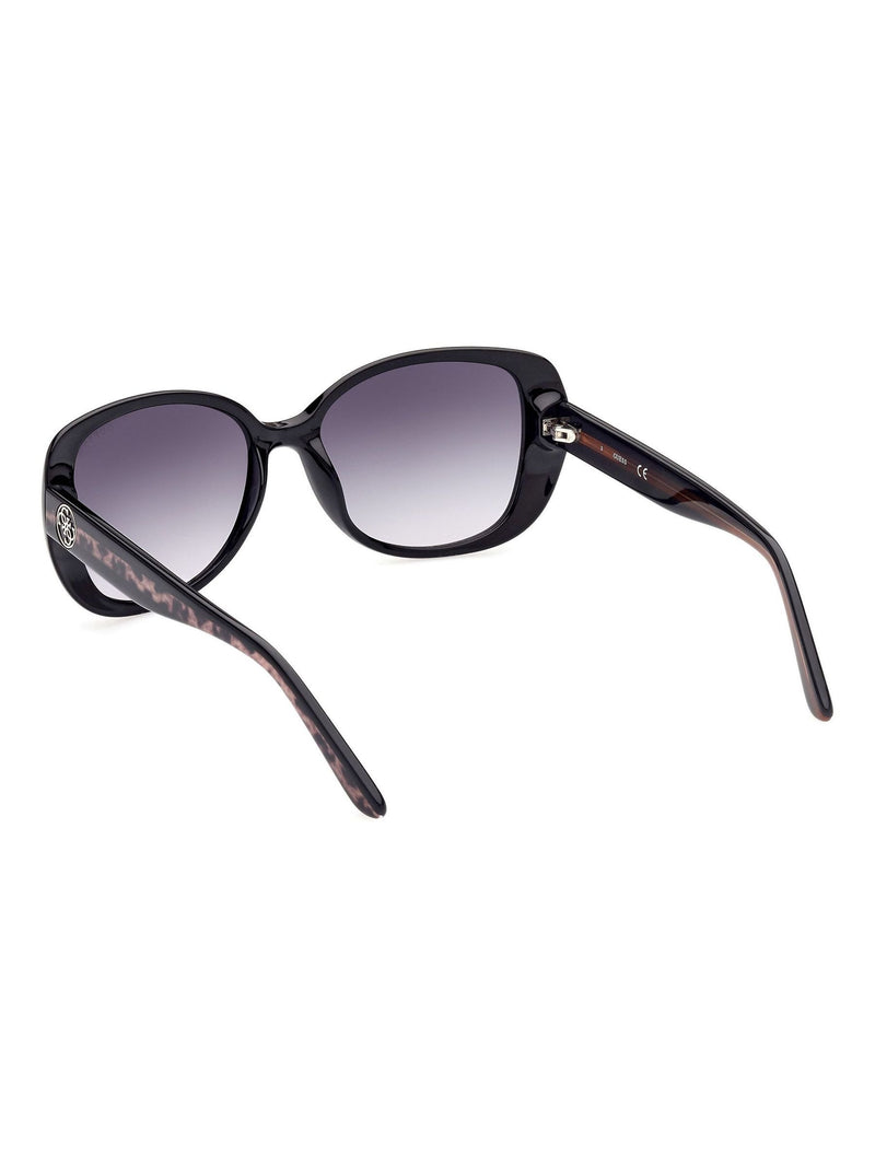 Guess shiny black rectangular acetate sunglasses, UK version