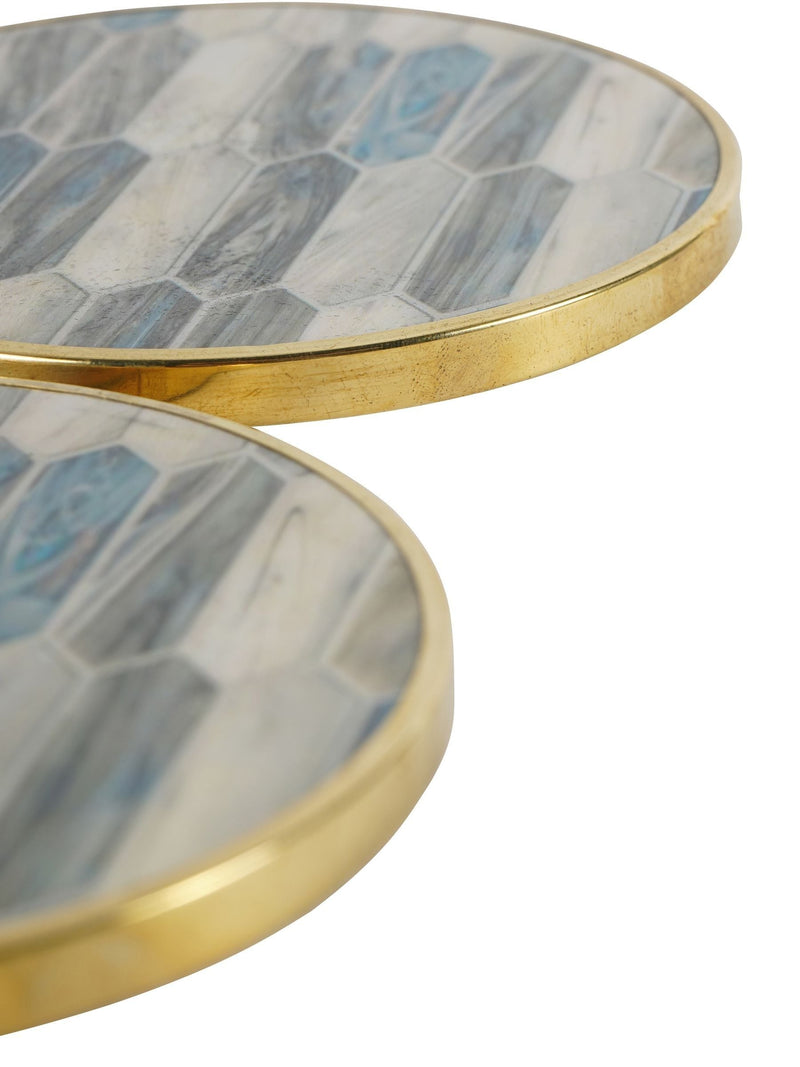 Libra Interiors Blue Mosaic Style coasters set of 4, UK version