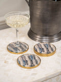 Libra Interiors Blue Mosaic Style coasters set of 4, UK version