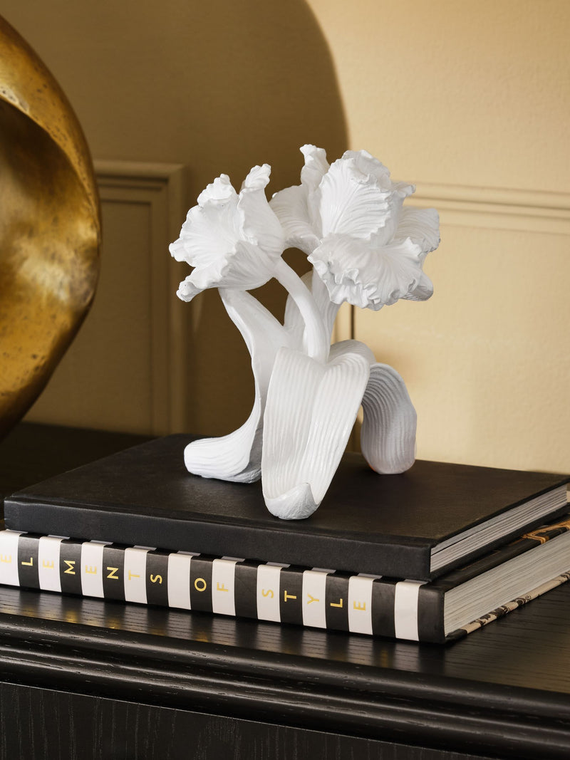 White parrot tulip resin ornament 15cm, imported from the UK