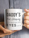 Oakdene Resting His Eyes personalised mug 10oz, imported from the UK