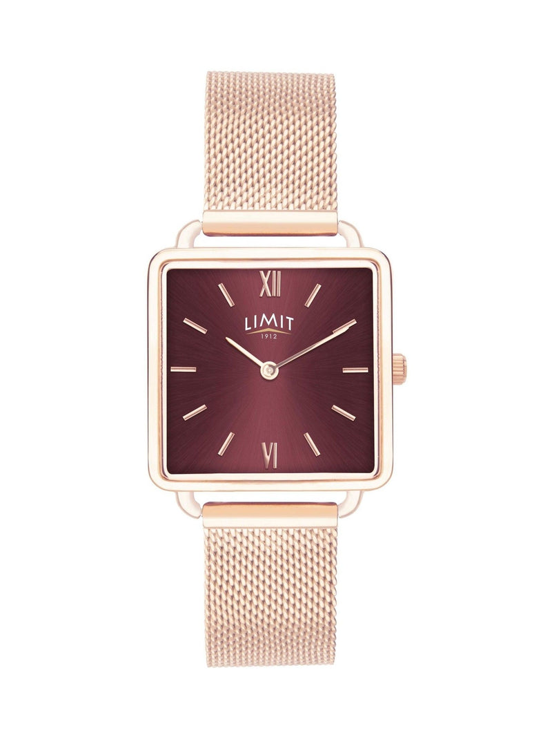 Limit Gold 29mm square analogue watch with mesh strap, UK version