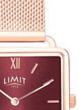 Limit Gold 29mm square analogue watch with mesh strap, UK version