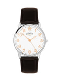 Limit Brown 38mm round analogue watch with dark brown strap, UK version