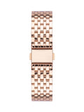 Rose gold plated analogue watch with bracelet (British brand)
