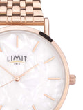 Rose gold plated analogue watch with bracelet (British brand)