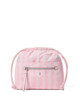 Next Victoria's Secret Iconic Stripe Pink Cinch Makeup Bag- Buy online at McGrocer