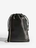 Lipsy black sequin fringe satin pouch bag, UK version
