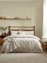 Next Yard Natural Holme Stripe Brushed Cotton Duvet Cover Set- Buy online at McGrocer