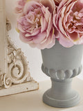 Shabby Chic pink artificial peonies in urn, UK version