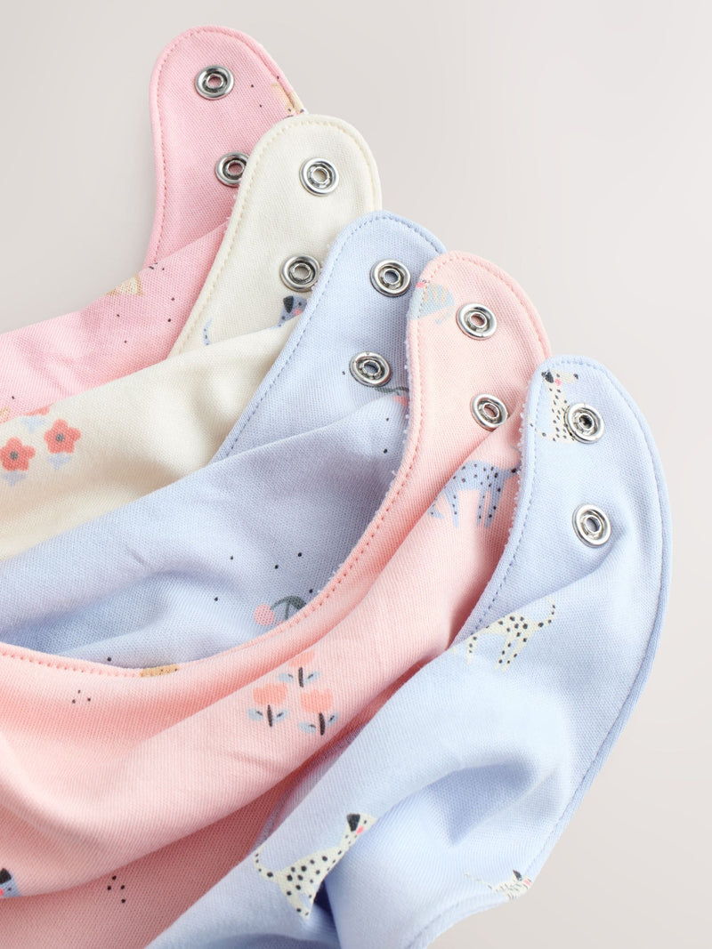 Baby dribble bibs pastel character 5 pack, imported from the UK