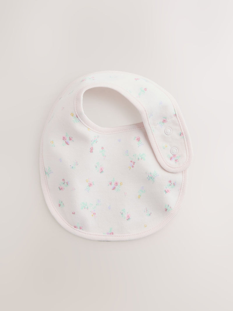 Baby bibs 5 pack pink and white cotton - British product