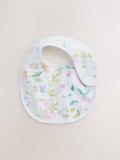 Baby bibs 5 pack pink and white cotton - British product