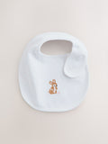 Baby bibs 5 pack pink and white cotton - British product