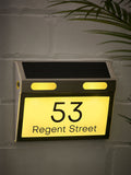 Loveabode solar house sign personalised LED door number plaque (British brand)