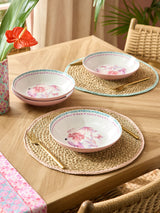 Next Set of 4 Pink Artist Floral Print Pasta Bowls- Buy online at McGrocer