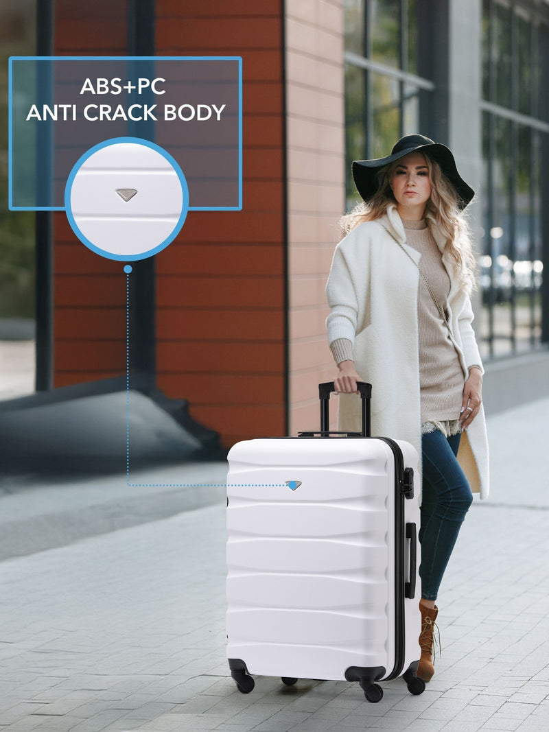 Flight Knight white luggage set medium and large (British brand)
