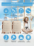 Flight Knight cream medium check-in luggage hardcase suitcase, UK version