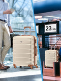 Flight Knight cream medium check-in luggage hardcase suitcase, UK version