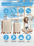 Flight Knight cream hardcase travel set of 2 sizes, imported from the UK