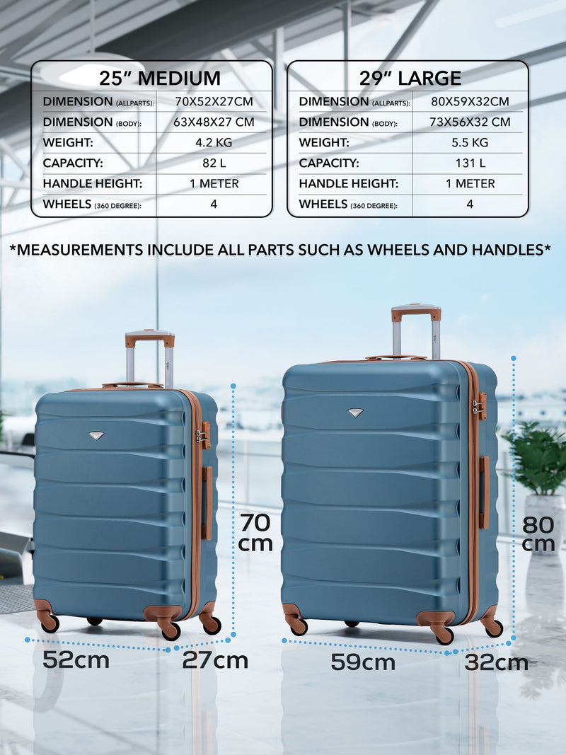 Flight Knight blue hardcase luggage set medium and large - British product