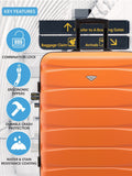 Flight Knight orange medium hardcase suitcase (British brand)