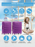 Flight Knight purple medium suitcase set, imported from the UK