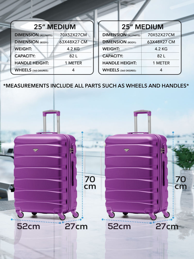 Flight Knight purple medium suitcase set, imported from the UK