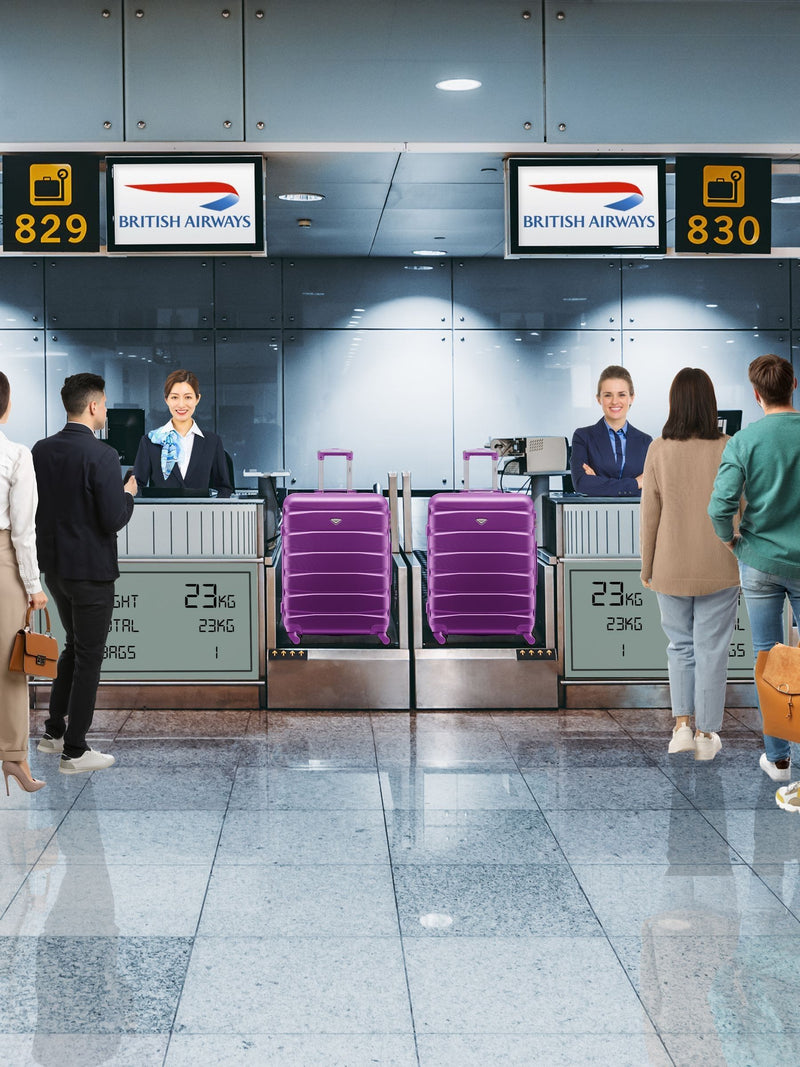 Flight Knight purple medium suitcase set, imported from the UK