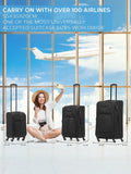 Flight Knight 3-piece blue soft case luggage set, imported from the UK