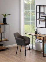 Next Actona Black Oak Seaford Metal Wall Shelf with 3 Oak Shelves- Buy online at McGrocer