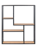 Actona Black Oak Seaford wall shelf with three additional oak shelves, UK version
