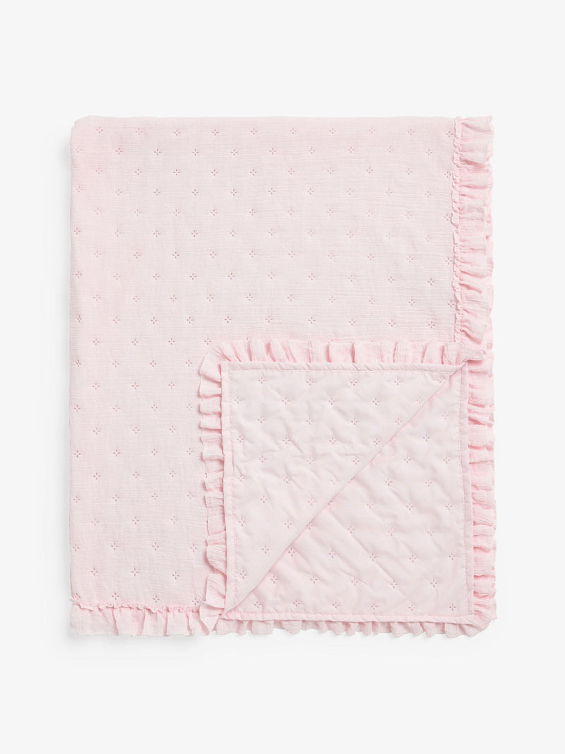 Pink quilted textured throw - British product