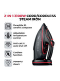 Tower steam iron red/black ceramic soleplate, imported from the UK