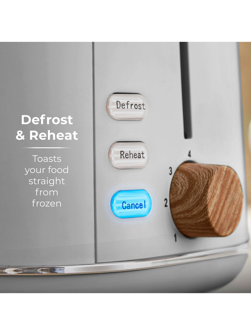 Tower Dove Grey Scandi 2 Slice Toaster (British brand)