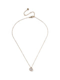 Aela gold tone tear drop necklace with diamond simulants - British product