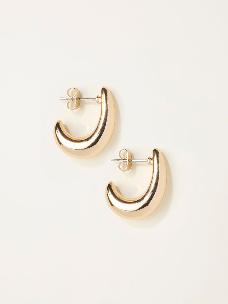 FatFace gold tone chunky earrings 2cm, imported from the UK