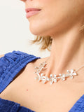 FatFace silver tone large floral necklace, UK version